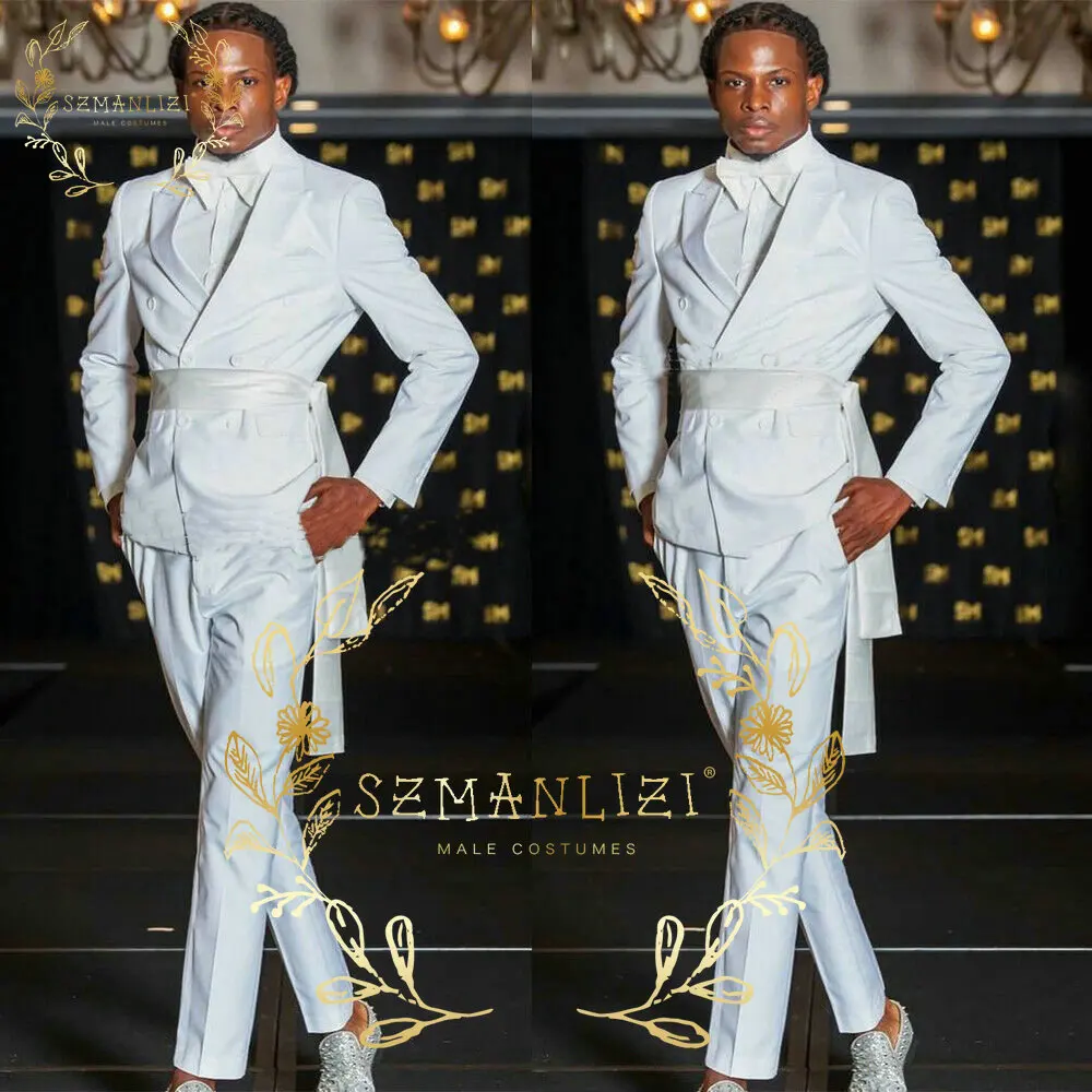 Fashion Design White Men Suits Business Costume Homme Wedding Dress Groom Tuxedo Terno Slim Fit Prom Double Breasted Blazer Belt
Fashion Design White Men Suits Business Costume Homme Wedding Dress Groom Tuxedo Terno Slim Fit Prom Double Breasted Blazer Belt