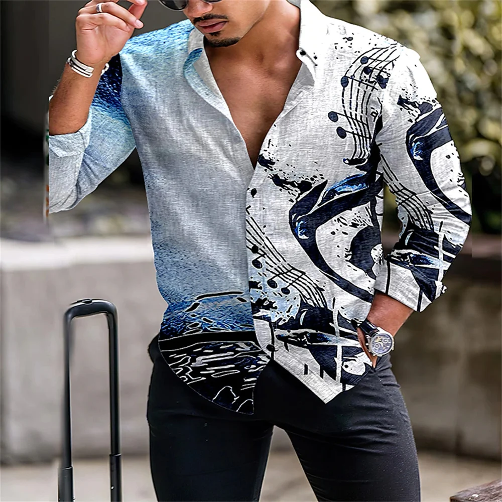 2023 Spring New Men's High Quality Long sleeved Single breasted Printed Music Shirt Fashion Social Ball Men's Designer Clothing
2023 Spring New Men's High Quality Long sleeved Single breasted Printed Music Shirt Fashion Social Ball Men's Designer Clothing