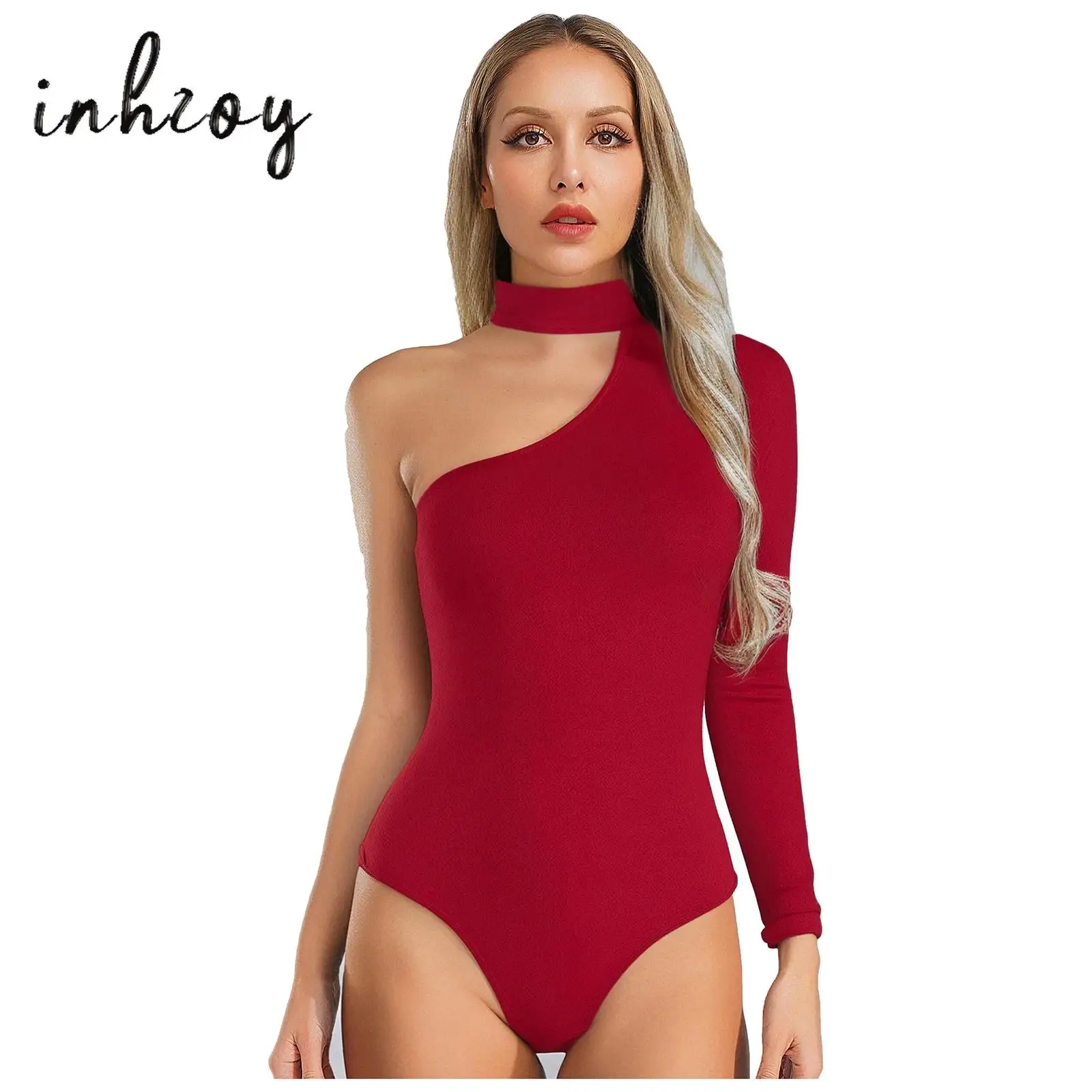 Women Fashion One Shoulder Bodysuit for Ballet Gymnastics Workout Dancewear Casual Mock Neck Long Sleeve Solid Color Leotard
Women Fashion One Shoulder Bodysuit for Ballet Gymnastics Workout Dancewear Casual Mock Neck Long Sleeve Solid Color Leotard