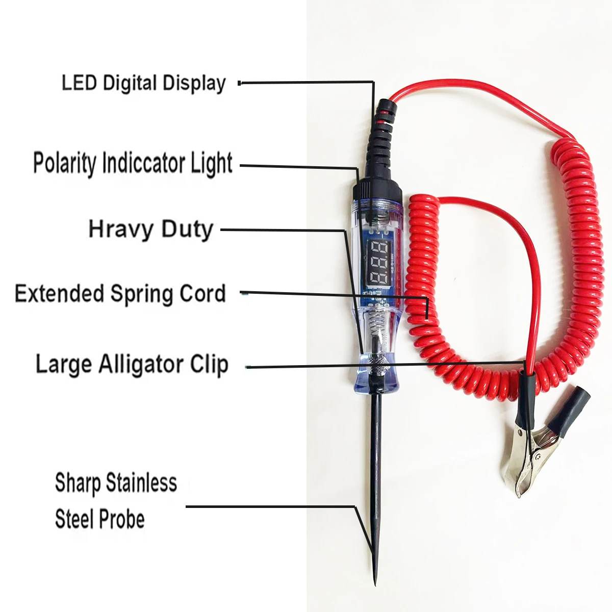 5-120v Digital Car Truck Voltage Tester DC Voltage Probe Pen with Light Automotive Diagnostic Tool Battery Checker
5-120v Digital Car Truck Voltage Tester DC Voltage Probe Pen with Light Automotive Diagnostic Tool Battery Checker