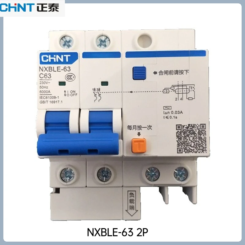 Chint NXBLE-63 RCBO 2P 10A-63A 30mA Leakage Protection 6kA Breaking Capacity DIN Rail Mount
Chint NXBLE-63 RCBO 2P 10A-63A 30mA Leakage Protection 6kA Breaking Capacity DIN Rail Mount