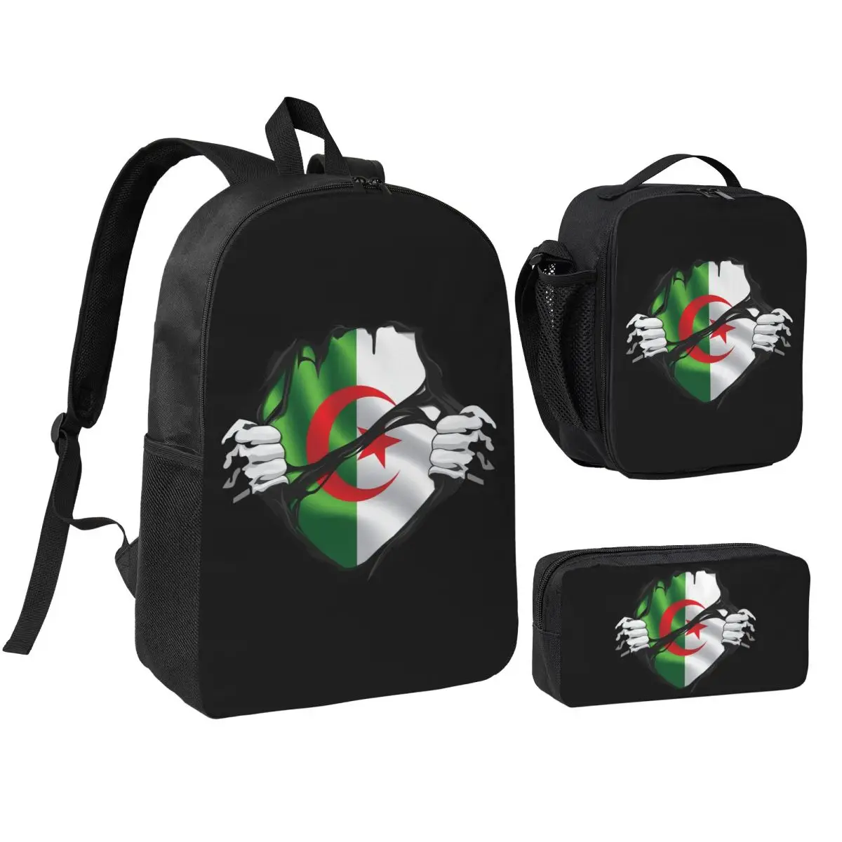 Algerian Pure Blood Flag Black Backpack Boys Girls BookBag School Bag Shoulder Bags 3ps Insulated Lunch Bag Pencil Case
Algerian Pure Blood Flag Black Backpack Boys Girls BookBag School Bag Shoulder Bags 3ps Insulated Lunch Bag Pencil Case