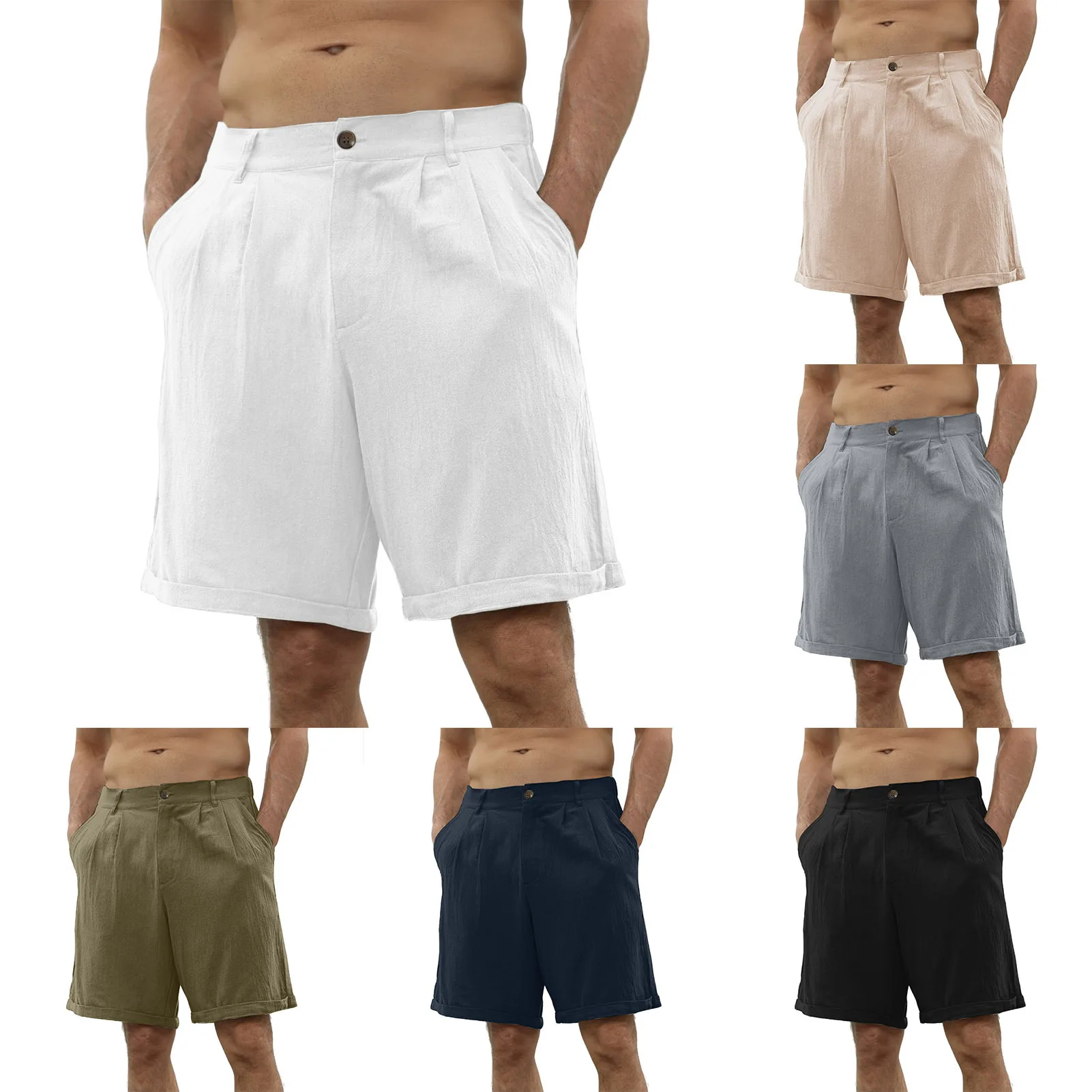 Men's Shorts Cotton Linen Casual Solid Color Simple Summer Thin Button Fashion Pants for Male
Men's Shorts Cotton Linen Casual Solid Color Simple Summer Thin Button Fashion Pants for Male
