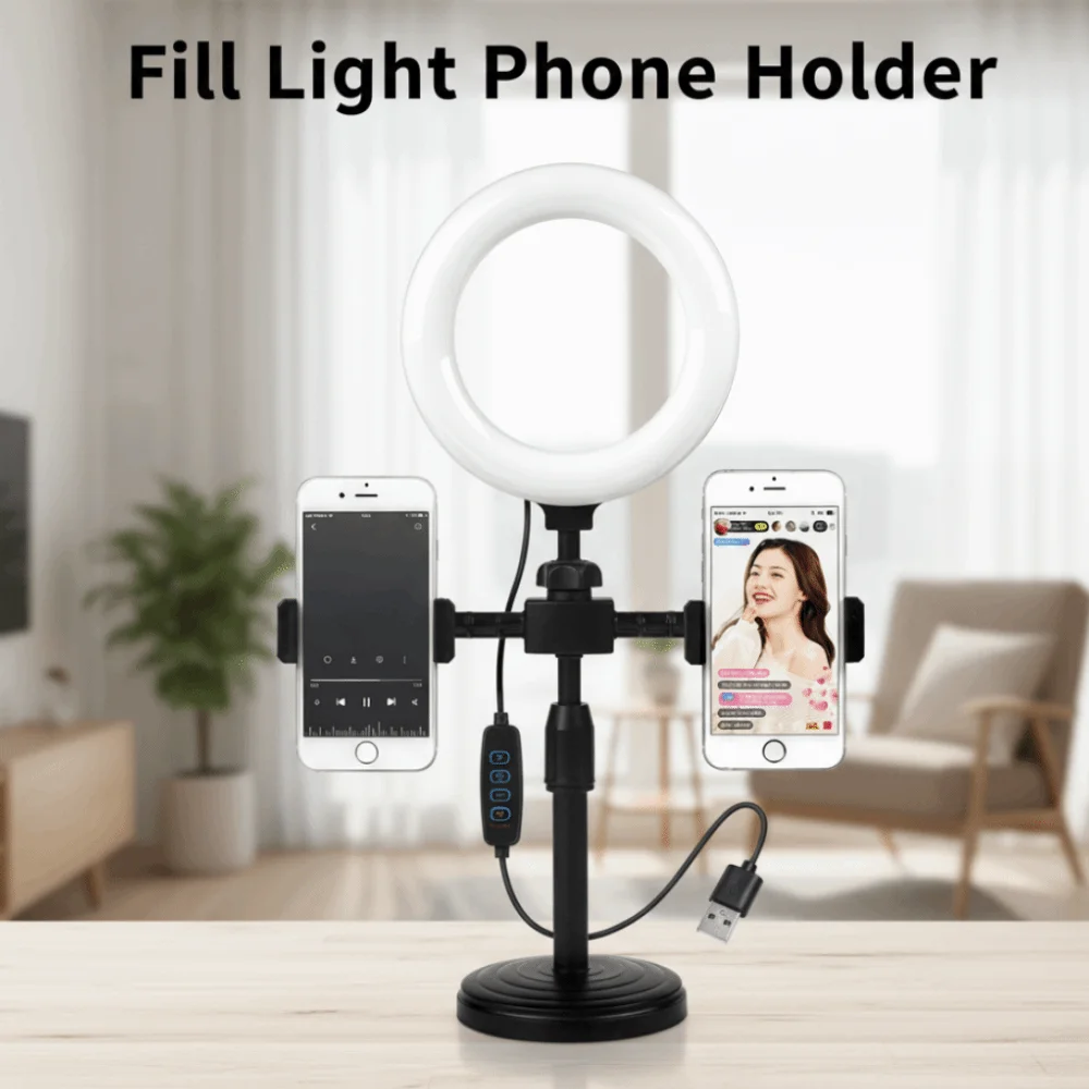 Dual Phone Position Fill Light Phone Holder Lighting Bracket Stable Base Live Streaming Fill Light Portable Universal
Dual Phone Position Fill Light Phone Holder Lighting Bracket Stable Base Live Streaming Fill Light Portable Universal