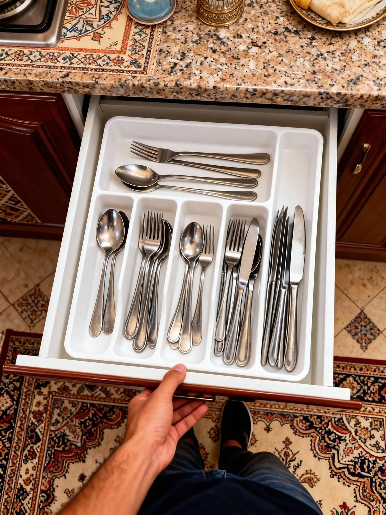 1pc Flat Cutlery Storage Tray, Kitchen Spoon Holder Rack, Silverware Organizer, Kitchen Storage Rack, Drawer Divider Cutlery Sto
1pc Flat Cutlery Storage Tray, Kitchen Spoon Holder Rack, Silverware Organizer, Kitchen Storage Rack, Drawer Divider Cutlery Sto