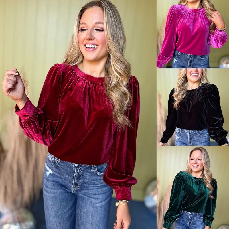 Women's Spring and Autumn Top Coat Shirt Round Neck Solid Color Long Sleeve Pullover Retro Simple Comfortable Casual Soft Niche
Women's Spring and Autumn Top Coat Shirt Round Neck Solid Color Long Sleeve Pullover Retro Simple Comfortable Casual Soft Niche
