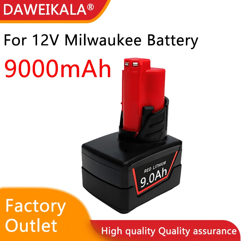 For Milwaukee 12V 9.0Ah Rechargeable lion Battery for M12 XC Cordless Tools 48-11-2402 48-11-2411 Batteries 48-11-2401 MIL-12A-L
For Milwaukee 12V 9.0Ah Rechargeable lion Battery for M12 XC Cordless Tools 48-11-2402 48-11-2411 Batteries 48-11-2401 MIL-12A-L
