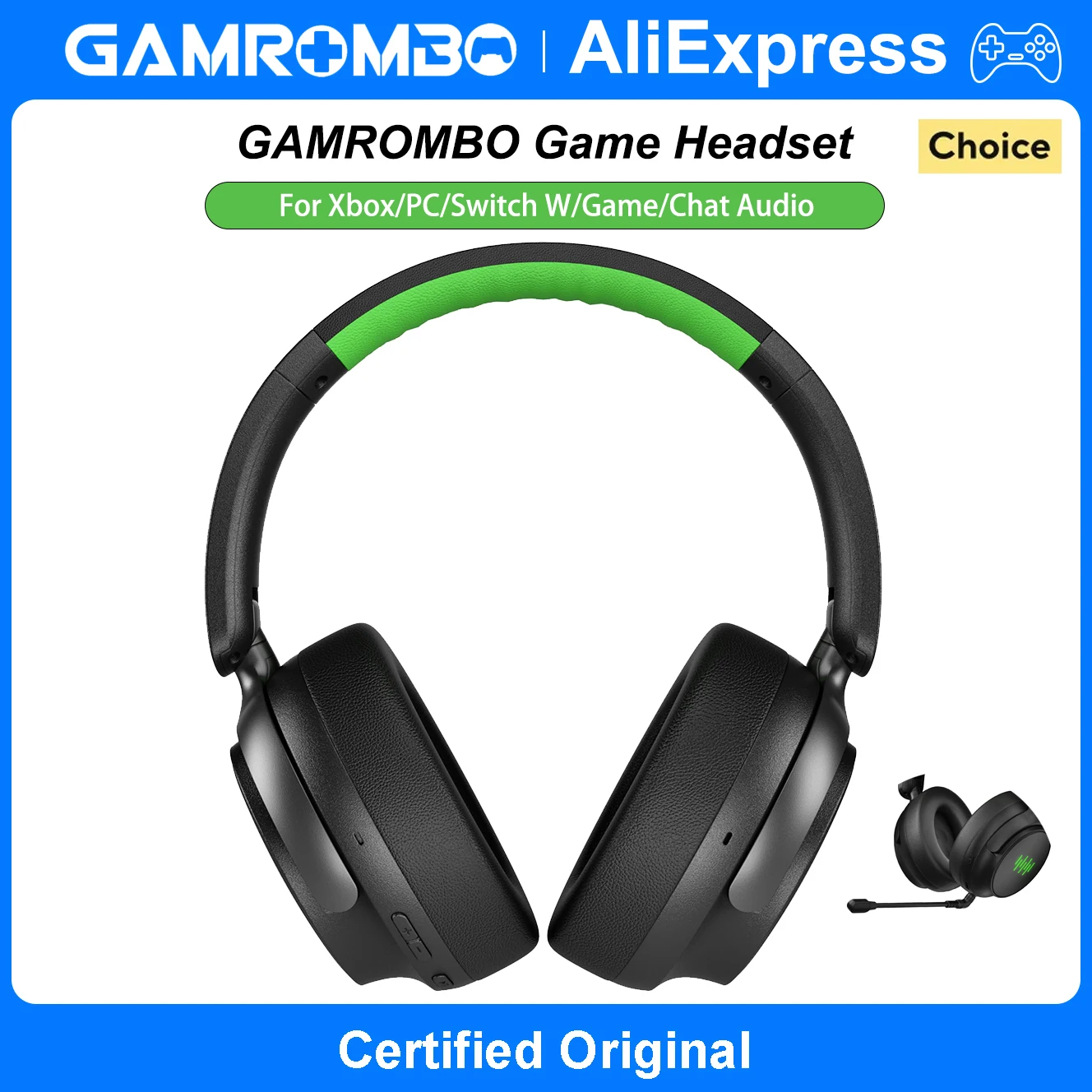 GAMROMBO Game Headset for Xbox/PC/Switch Plug&Play Wireless Headphone W/Game/Chat Audio,3D Surround Sound,Foldable,Detachable
GAMROMBO Game Headset for Xbox/PC/Switch Plug&Play Wireless Headphone W/Game/Chat Audio,3D Surround Sound,Foldable,Detachable