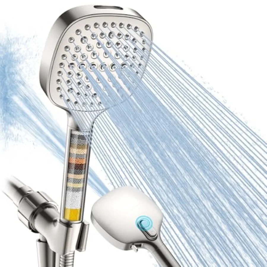 Filtered Shower Head with Handheld, High Pressure 7 Spray Showerhead with Filters, Detachable Shower Heads, Water Softener Filt
Filtered Shower Head with Handheld, High Pressure 7 Spray Showerhead with Filters, Detachable Shower Heads, Water Softener Filt