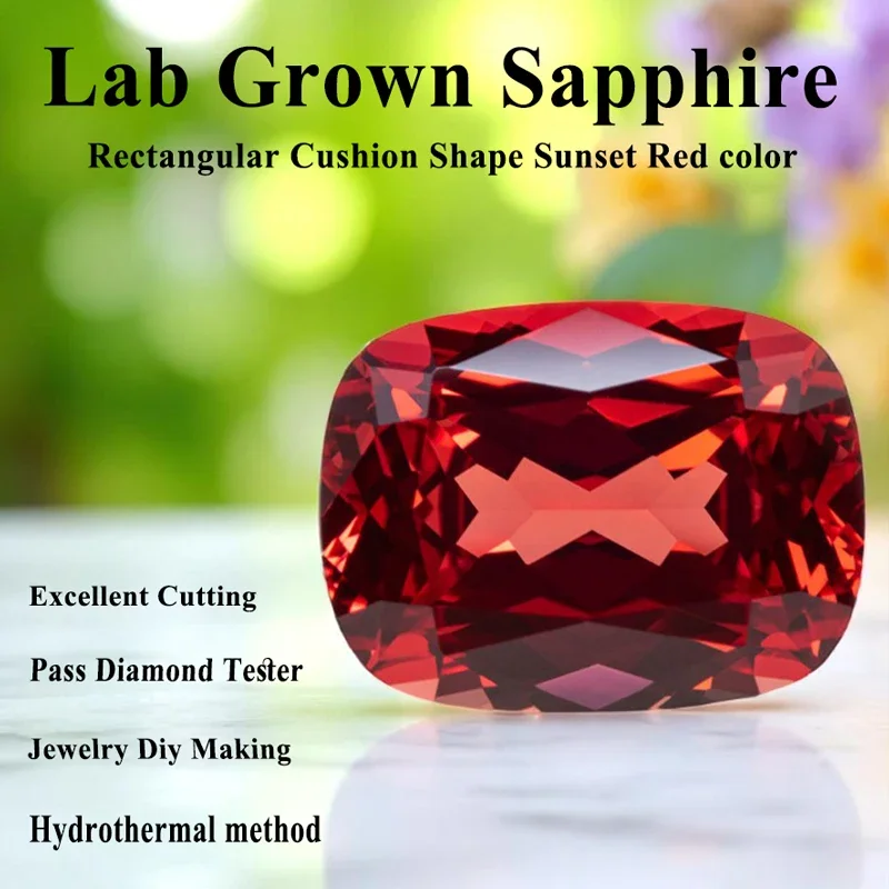 Закат, красная прямоугольная форма подушки, выращенный в лаборатории сапфир VVS1, подвески из драгоценных камней, сделай сам, для изготовления ювелирных изделий, сертификат AGL на выбор
Закат, красная прямоугольная форма подушки, выращенный в лаборатории сапфир VVS1, подвески из драгоценных камней, сделай сам, для изготовления ювелирных изделий, сертификат AGL на выбор