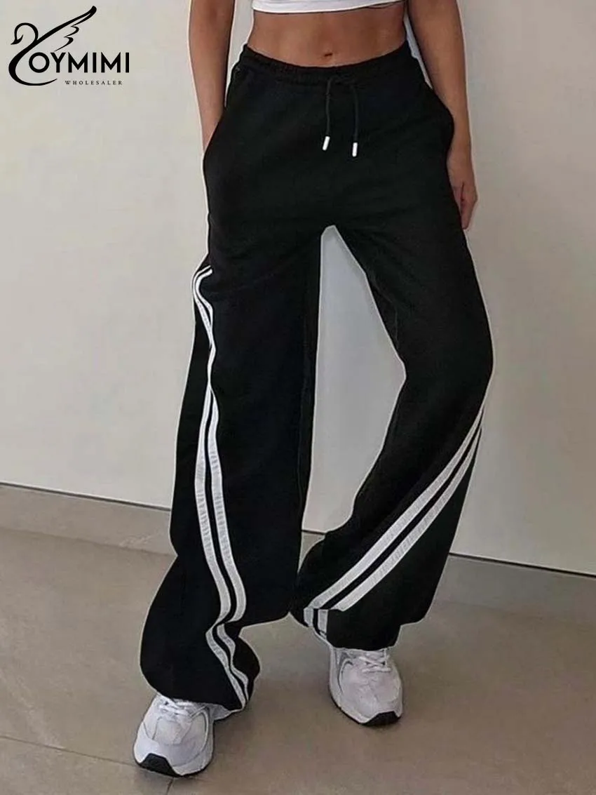 Oymimi Fashion Black Drawstring Women's Pants Elegant Patchwork Low Waisted Trousers Casual New Knitted Full Length Pants Female
Oymimi Fashion Black Drawstring Women's Pants Elegant Patchwork Low Waisted Trousers Casual New Knitted Full Length Pants Female