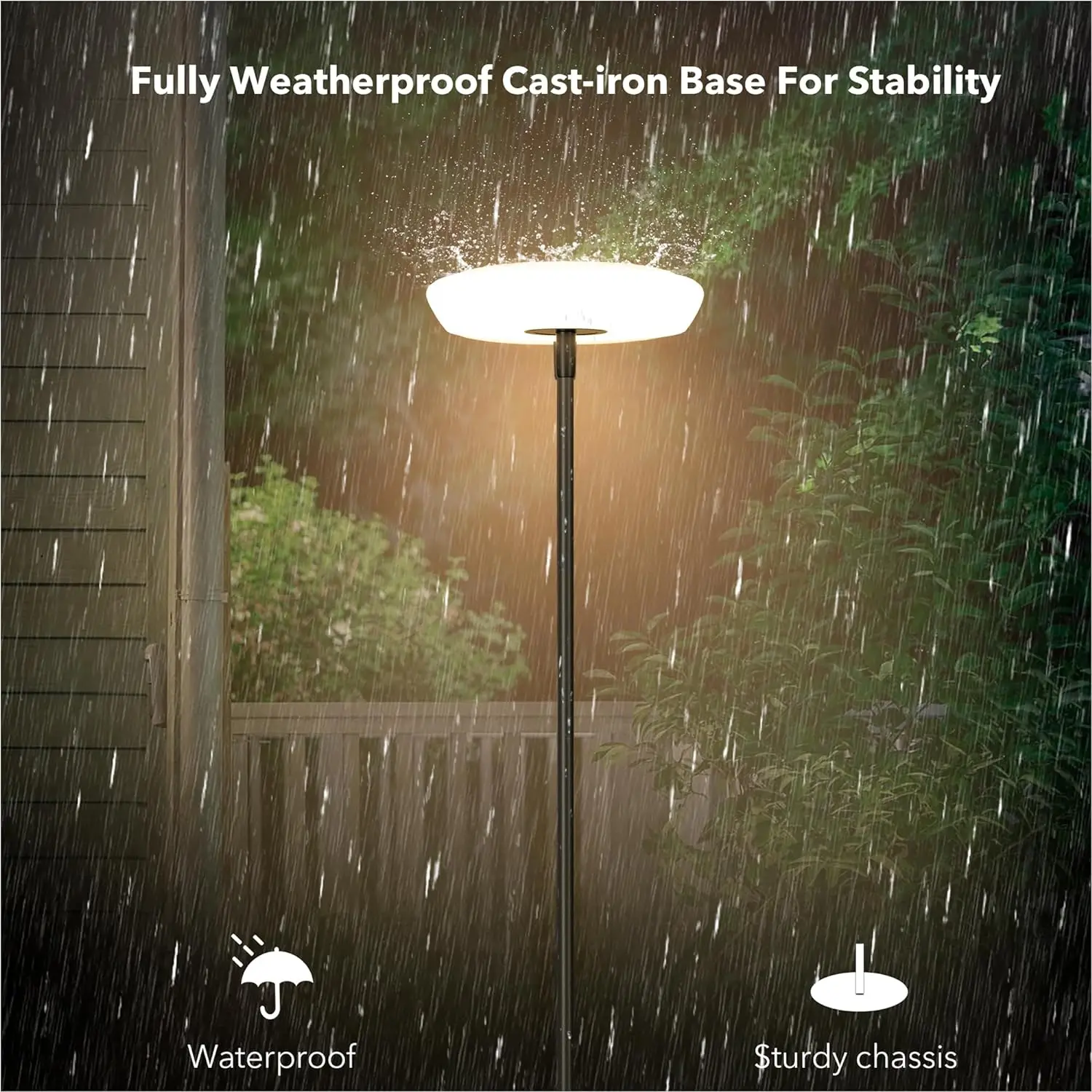 Торшер на солнечной батарее, 3 уровня яркости, 53/37/22 дюйма, регулируемая высота, IP65, водонепроницаемый солнечный USB-C, зарядка, 3000 К, теплый свет для сада
Торшер на солнечной батарее, 3 уровня яркости, 53/37/22 дюйма, регулируемая высота, IP65, водонепроницаемый солнечный USB-C, зарядка, 3000 К, теплый свет для сада