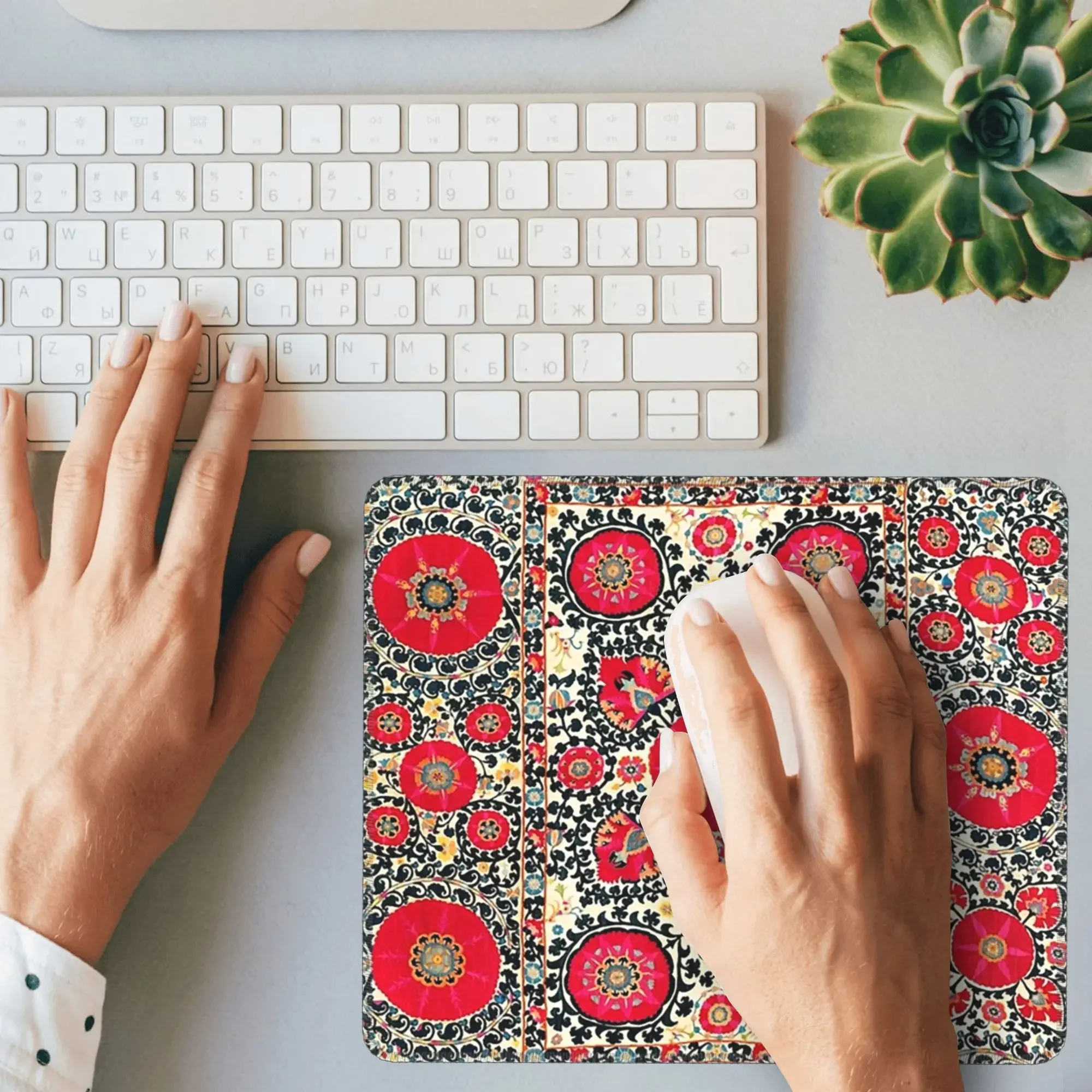 Shakhrisyabz Suzani Uzbek Embroidery Print Mouse Pad Computer Keyboard Mouse Mat Gaming PC Laptop Desk Mat Office Table Mats
Shakhrisyabz Suzani Uzbek Embroidery Print Mouse Pad Computer Keyboard Mouse Mat Gaming PC Laptop Desk Mat Office Table Mats
