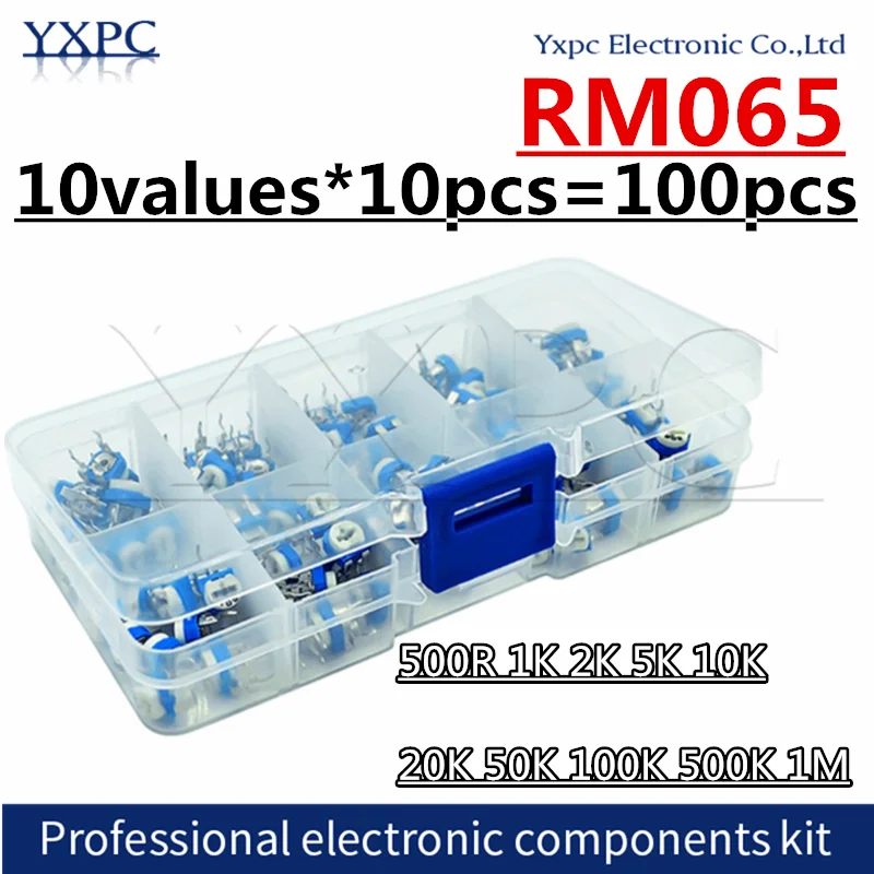 10values RM065 Box 500 ohm -1M Ohm 1K 2K 5K 10K 20K 50K 100K 500K B103 B104 Trimmer Potentiometer Adjustable Resistors Set
10values RM065 Box 500 ohm -1M Ohm 1K 2K 5K 10K 20K 50K 100K 500K B103 B104 Trimmer Potentiometer Adjustable Resistors Set