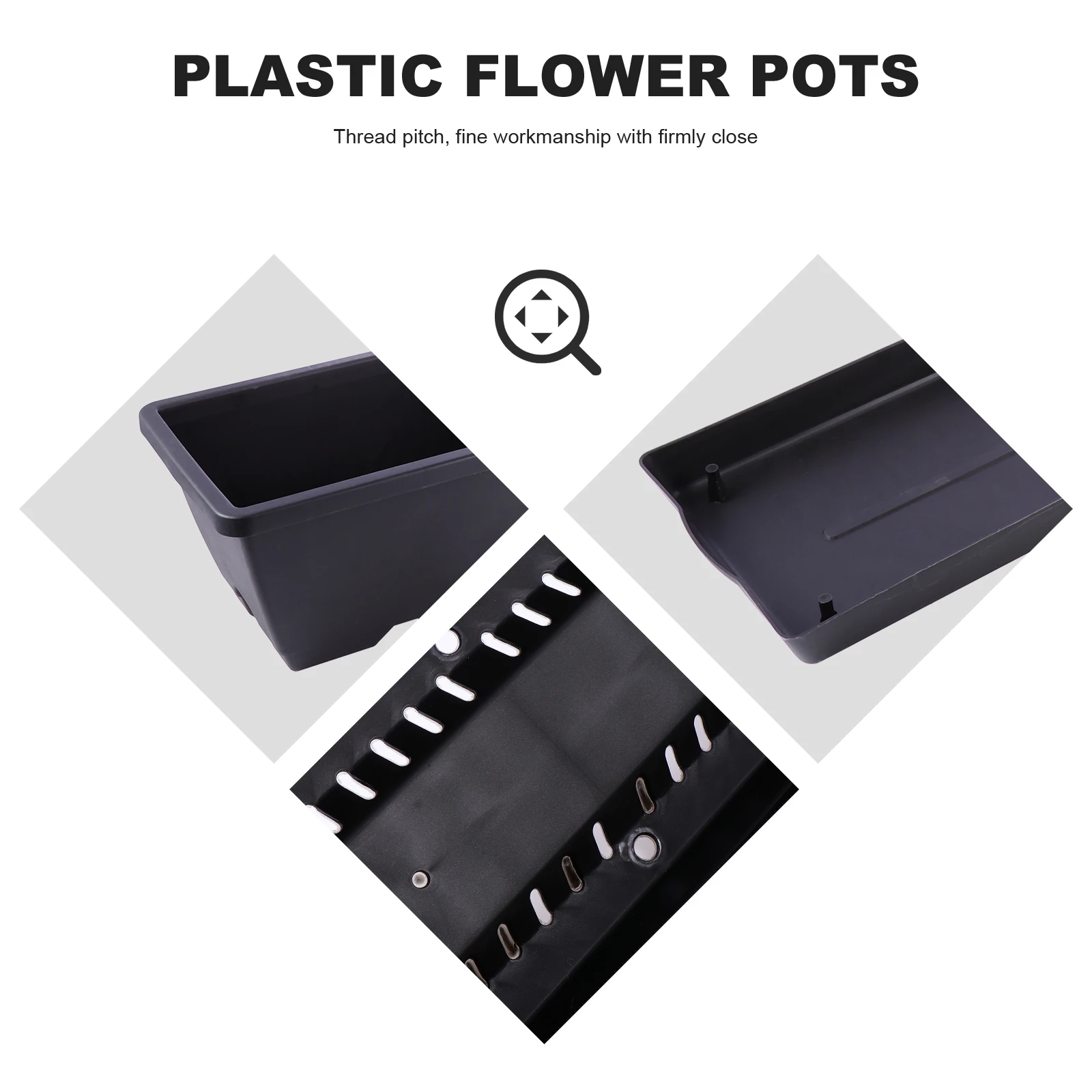 Elegant Black Rectangular Plastic Flower Pot With Drainage Tray For Balcony And Home Decor
Elegant Black Rectangular Plastic Flower Pot With Drainage Tray For Balcony And Home Decor