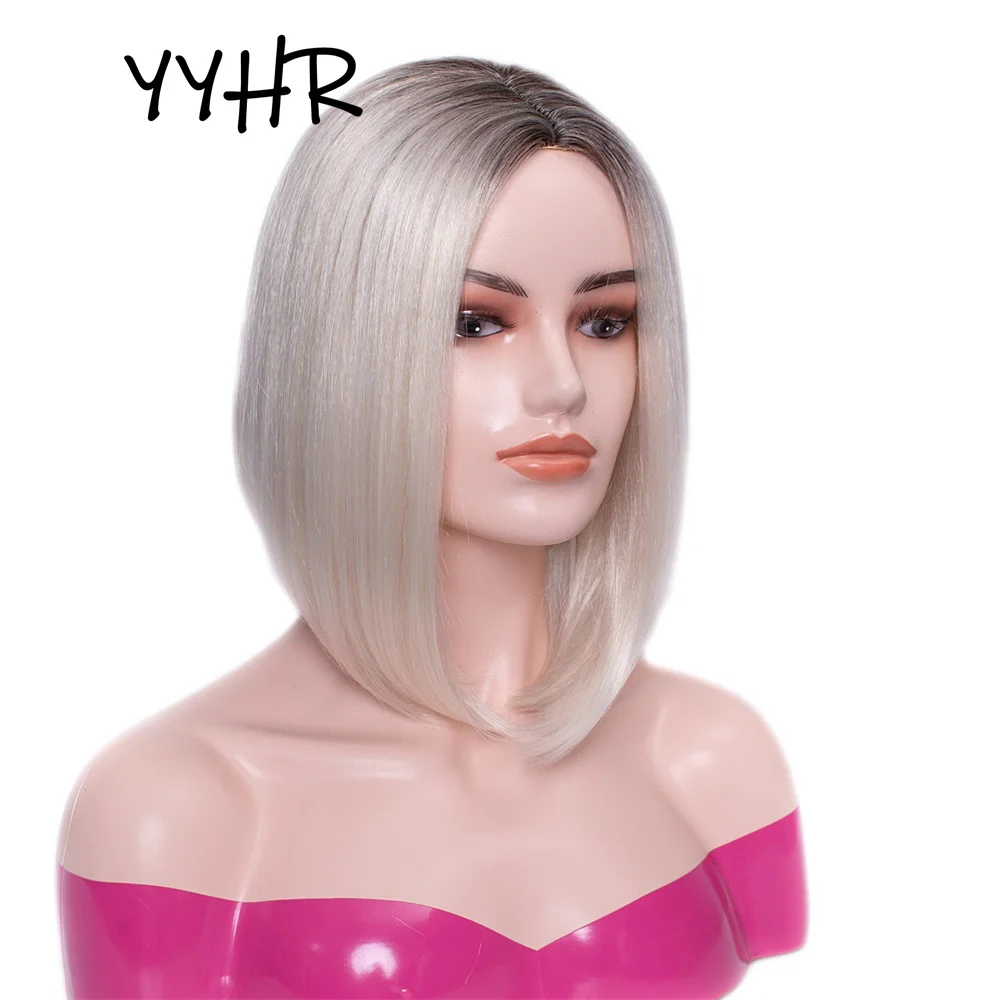 Synthetic Bob Straight Wig Brown Ombre Blonde Dark Root 14 inches Short Natural Woman Wig Cosplay Halloween Women Wigs
Synthetic Bob Straight Wig Brown Ombre Blonde Dark Root 14 inches Short Natural Woman Wig Cosplay Halloween Women Wigs