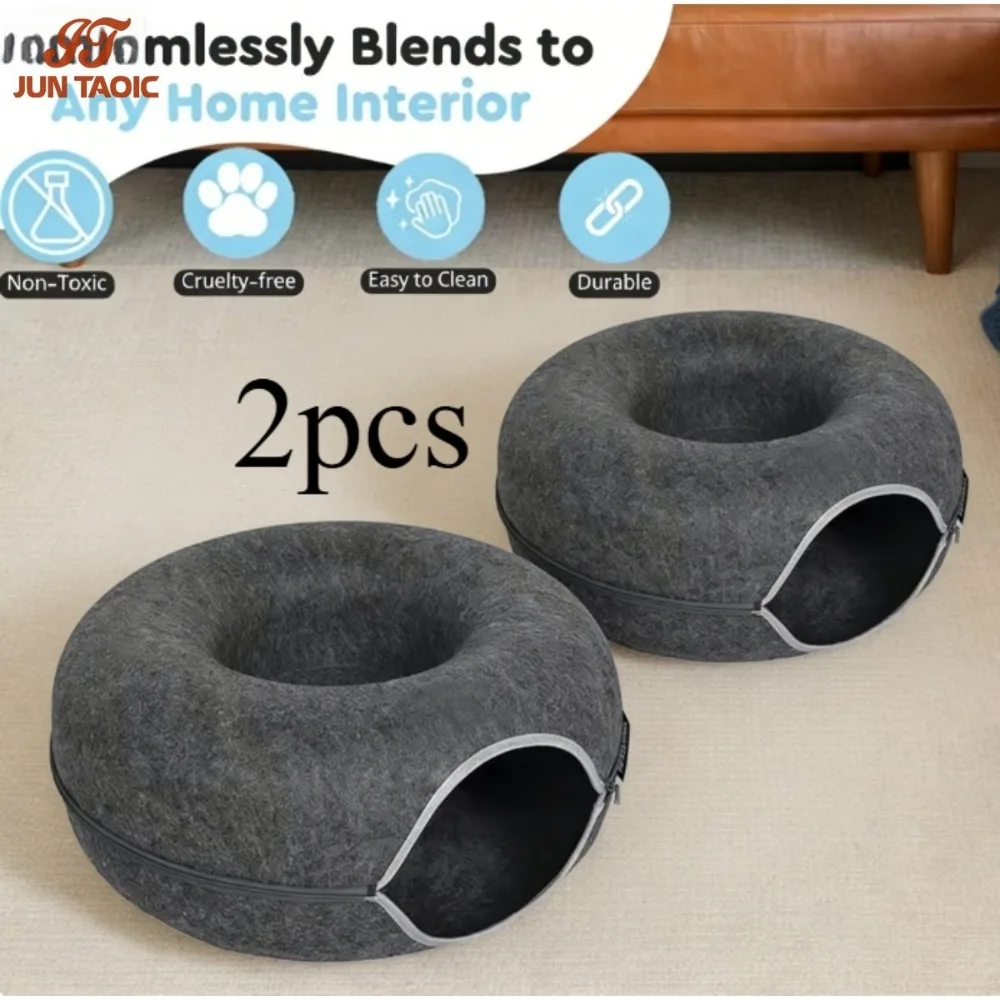 2PCS 3-in-1 Large Cat Tunnel & Donut Bed - Scratch-Resistant Hideaway with Detachable Felt Pad, Machine-Washable Liner
2PCS 3-in-1 Large Cat Tunnel & Donut Bed - Scratch-Resistant Hideaway with Detachable Felt Pad, Machine-Washable Liner