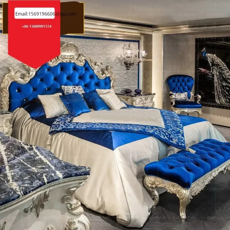 European full solid wood carved double French luxury high-end villa bedroom princess bed
European full solid wood carved double French luxury high-end villa bedroom princess bed