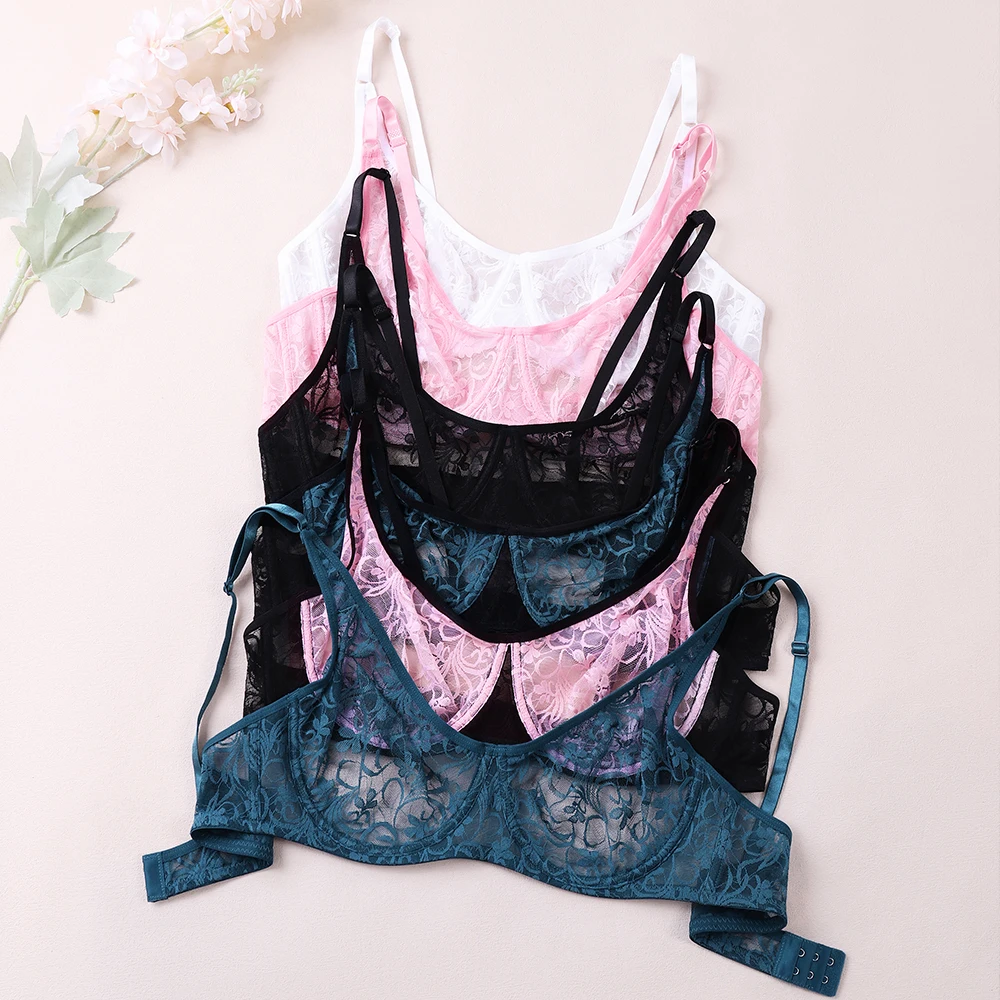 Lace Womens Bras Underwired BH Floral Sheer Embroidery Perspective Sexy Lingerie Underwear Tops Plus Size Brassiere A B C D Cup
Lace Womens Bras Underwired BH Floral Sheer Embroidery Perspective Sexy Lingerie Underwear Tops Plus Size Brassiere A B C D Cup