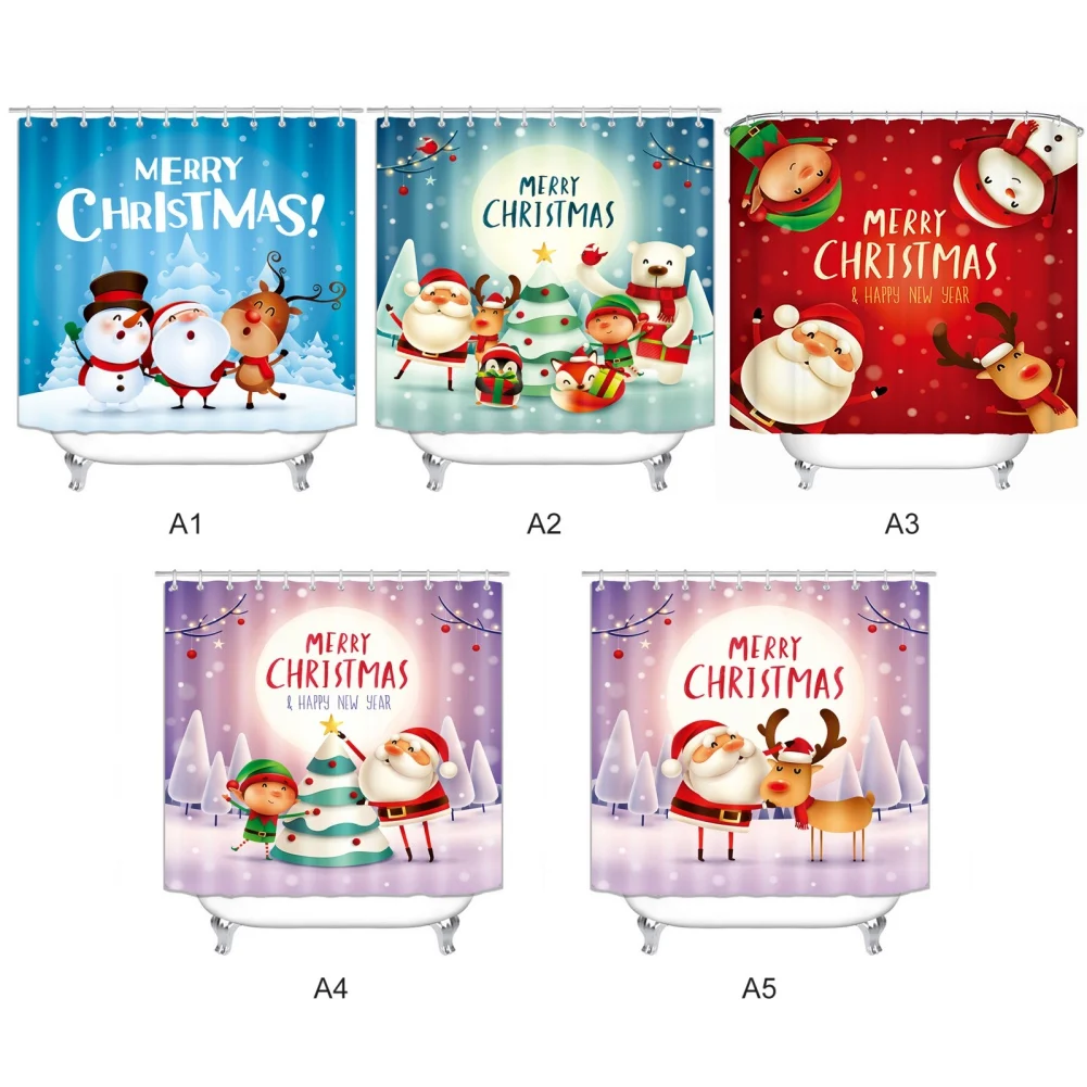Christmas Decoration Shower Curtain Home Room Door Curtain Barrier Curtain Waterproof Christmas Snowman Pattern Bathroom Curtain
Christmas Decoration Shower Curtain Home Room Door Curtain Barrier Curtain Waterproof Christmas Snowman Pattern Bathroom Curtain