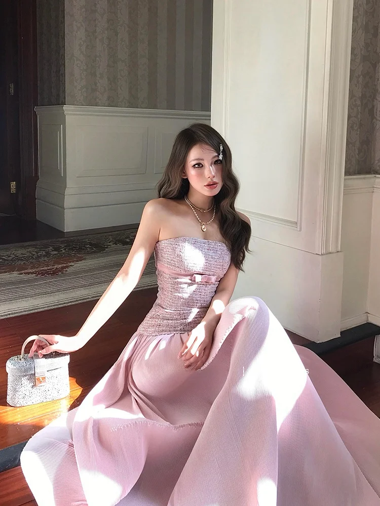 ShangFeng Style Long Dress Women Elegant Lady Birthday Party Dress Heavy Work Knot Tube Top Waist in Dress Long Skirt
ShangFeng Style Long Dress Women Elegant Lady Birthday Party Dress Heavy Work Knot Tube Top Waist in Dress Long Skirt