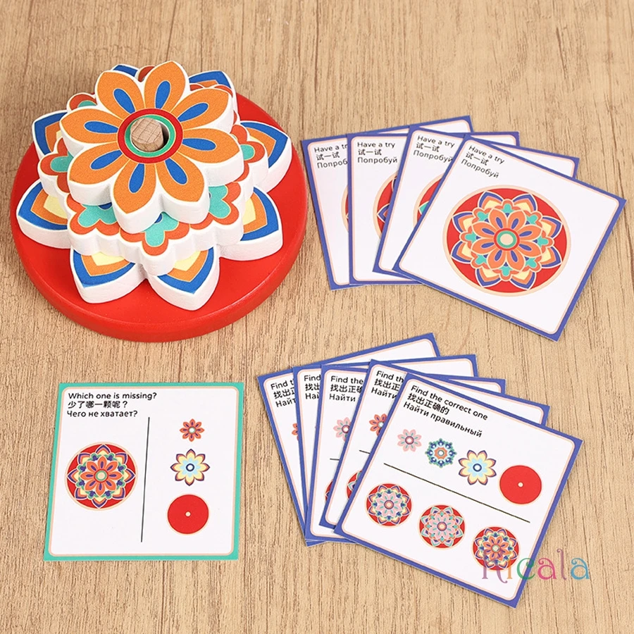 Wooden Flower Pattern Matching Stacking Toy Montessori Educational Puzzle with Flash Cards Kids Cognitive Training Game
Wooden Flower Pattern Matching Stacking Toy Montessori Educational Puzzle with Flash Cards Kids Cognitive Training Game