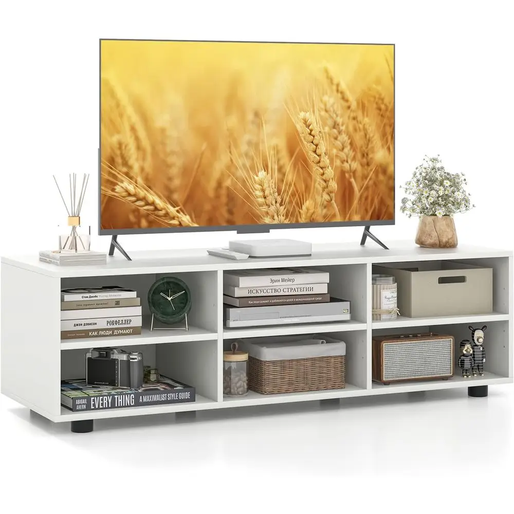 55 Inch TV Stand with 6-Cubby Storage and Adjustable Shelves for Living Room Entertainment
55 Inch TV Stand with 6-Cubby Storage and Adjustable Shelves for Living Room Entertainment