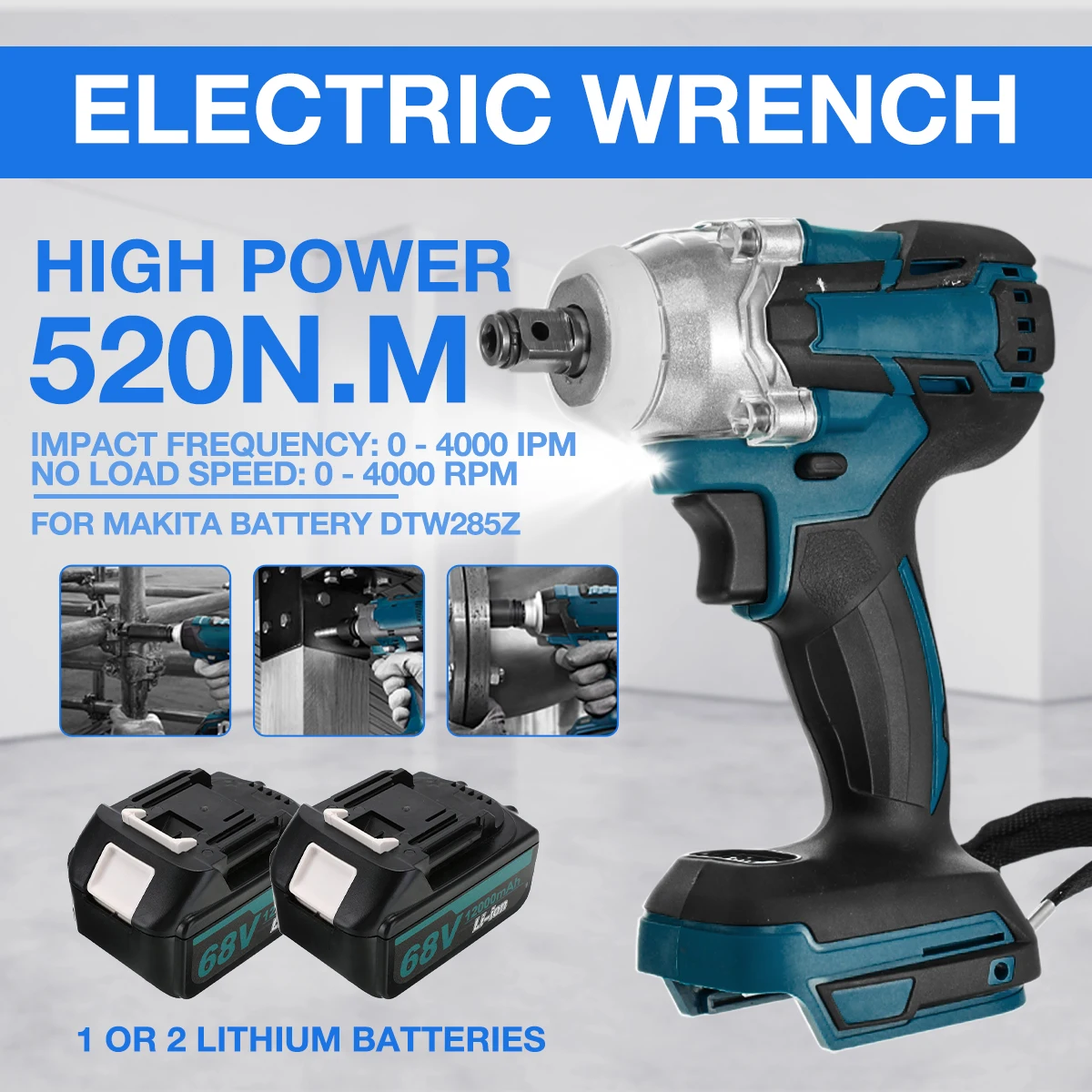 Wrench Cordless Brushless Electric Screwdriver Speed Rechargable Drill Driver Home Power Tool For Makita 18V Battery
Wrench Cordless Brushless Electric Screwdriver Speed Rechargable Drill Driver Home Power Tool For Makita 18V Battery