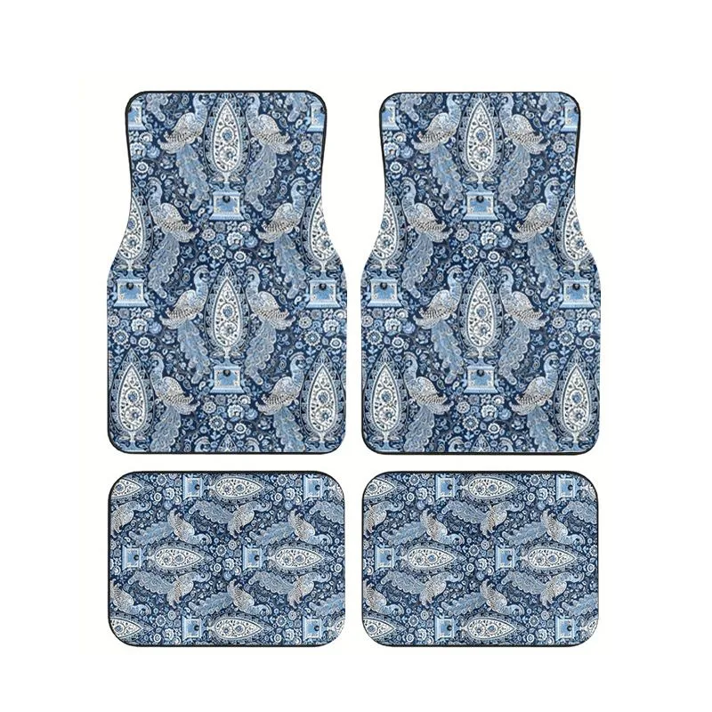 4Pcs Blue White Peacock Paisley Print Car Floor Mats Universal Non-slip Waterproof Floor Mats for Car SUV Truck Interior Decor
4Pcs Blue White Peacock Paisley Print Car Floor Mats Universal Non-slip Waterproof Floor Mats for Car SUV Truck Interior Decor