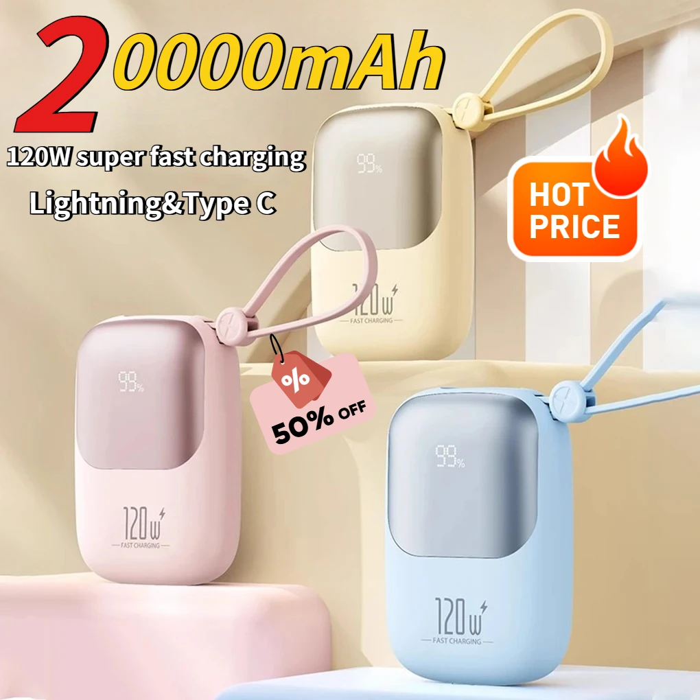 20000 мАч большой емкости 120 Вт сверхбыстрая зарядка Power Bank с кабелем портативный мобильный блок питания подходит для IPhone Xiaomi Samsung
20000 мАч большой емкости 120 Вт сверхбыстрая зарядка Power Bank с кабелем портативный мобильный блок питания подходит для IPhone Xiaomi Samsung