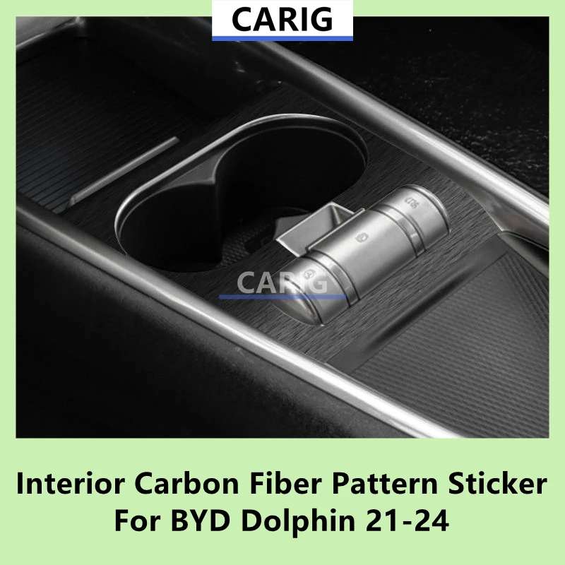 For BYD Dolphin 21-24 Interior Carbon Fiber Pattern Sticker Protective Film Modification Accessories Refit