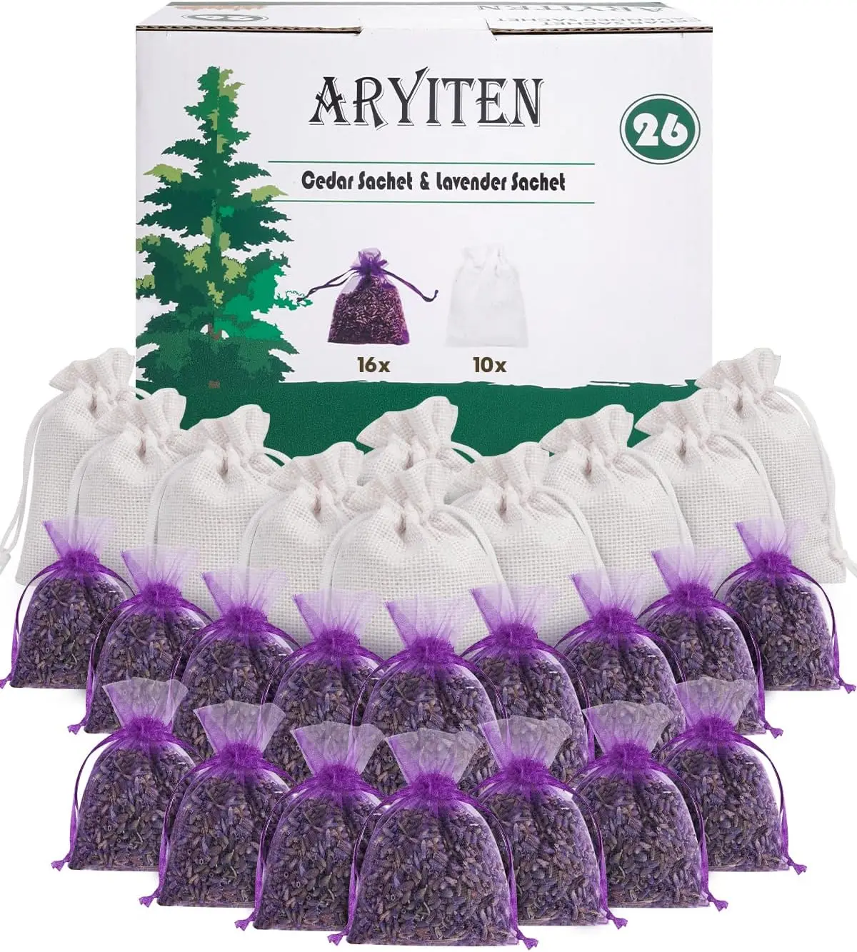 26 Pack Cedar Chips & Lavender Sachets - Natural Clothes Protection & Fresh Fragrance for Drawers & Closets
26 Pack Cedar Chips & Lavender Sachets - Natural Clothes Protection & Fresh Fragrance for Drawers & Closets