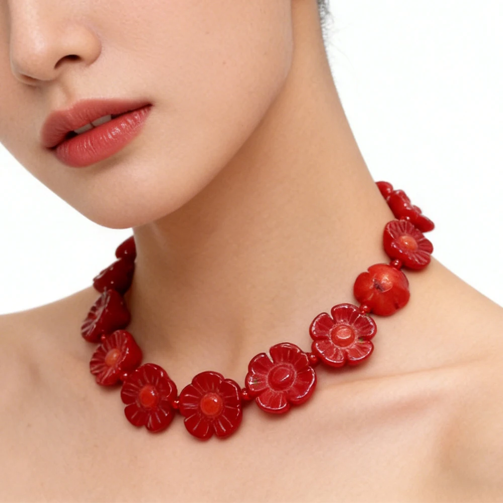 Red Coral Stone 3D Flower with Hole Bead Synthetic Coral Loose Beads for Jewelry Making DIY Necklace Earrings Bracelet Accessory
Red Coral Stone 3D Flower with Hole Bead Synthetic Coral Loose Beads for Jewelry Making DIY Necklace Earrings Bracelet Accessory