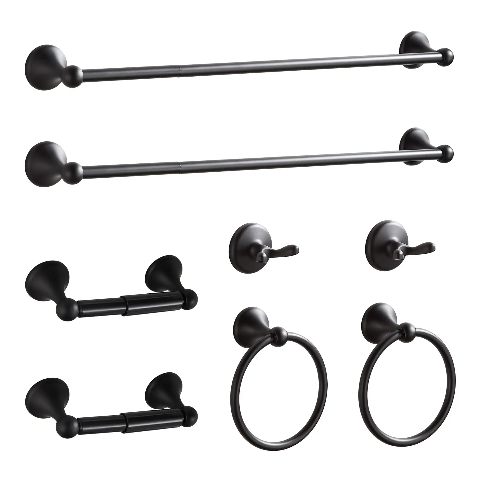 8 Piece Bathroom Hardware Set Brushed Black Nickel Adjustable Towel Bars Towel Rings Toilet Paper Holders Robe Hooks
8 Piece Bathroom Hardware Set Brushed Black Nickel Adjustable Towel Bars Towel Rings Toilet Paper Holders Robe Hooks
