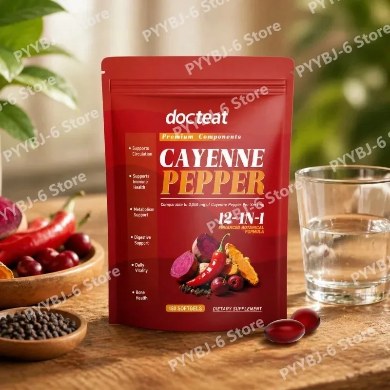 Cayenne Pepper Extract Botanical Formula Supports Circulation Immune Health &Daily Vitality180 Softgels Dietary Supplement
Cayenne Pepper Extract Botanical Formula Supports Circulation Immune Health &Daily Vitality180 Softgels Dietary Supplement