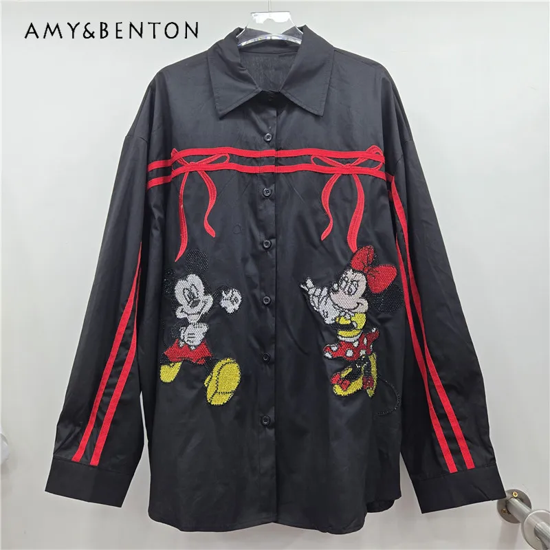 Trendy Brand Heavy Embroidery Cartoon Y2k Long Sleeves Silk Shirt Top For Women's 2025 Autumn New Loose Kawaii Mid-Length Blusas
Trendy Brand Heavy Embroidery Cartoon Y2k Long Sleeves Silk Shirt Top For Women's 2025 Autumn New Loose Kawaii Mid-Length Blusas