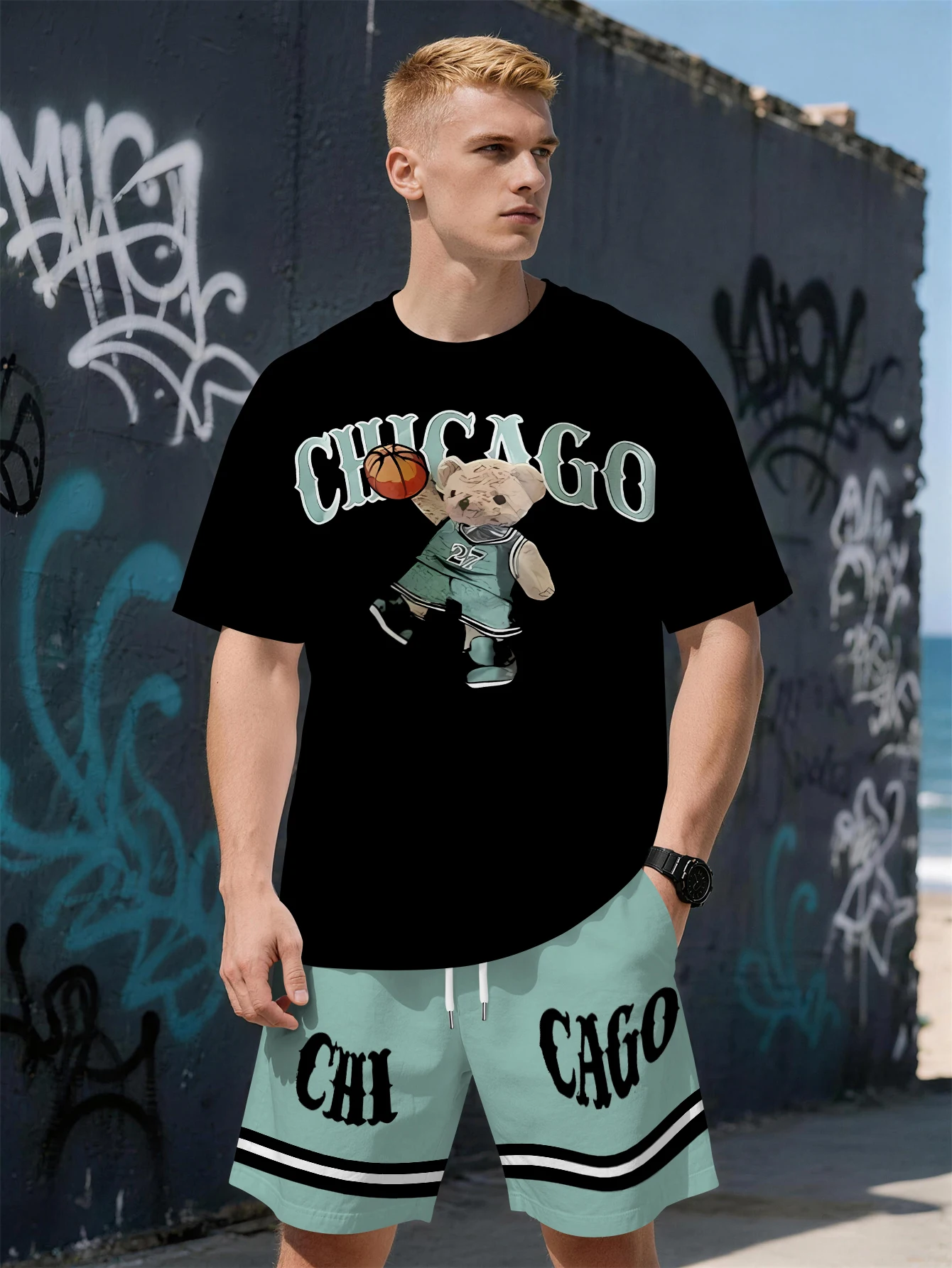 2026 Summer New Men's Short-Sleeved Set with 3D Letter Pattern Print - Fashionable Comfortable Lightweight and Soft
2026 Summer New Men's Short-Sleeved Set with 3D Letter Pattern Print - Fashionable Comfortable Lightweight and Soft