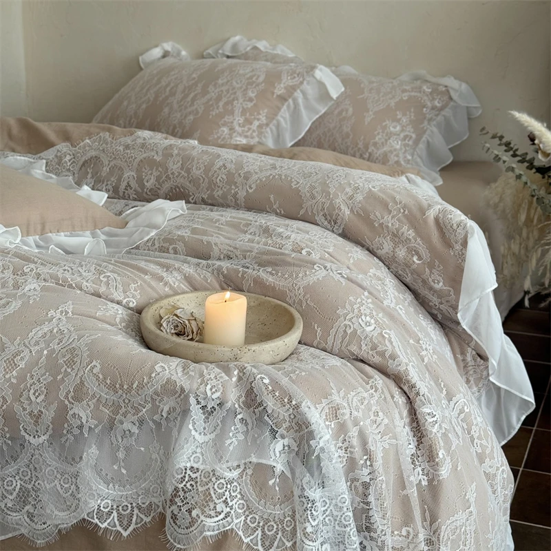 Винтажный французский романтический комплект постельного белья, 100% хлопок, двухслойная пряжа, полубольшой кружевной пододеяльник, плоские/простыни, наволочки, 4 шт.
Винтажный французский романтический комплект постельного белья, 100% хлопок, двухслойная пряжа, полубольшой кружевной пододеяльник, плоские/простыни, наволочки, 4 шт.