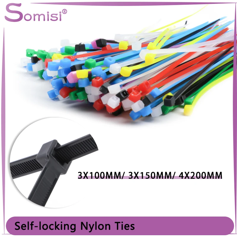 Self Locking Cable Ties Nylon 100/150/200mm Multicolour Plastic Zip Wire Binding Wrap Straps DIY Cable Fasten Organiser
Self Locking Cable Ties Nylon 100/150/200mm Multicolour Plastic Zip Wire Binding Wrap Straps DIY Cable Fasten Organiser
