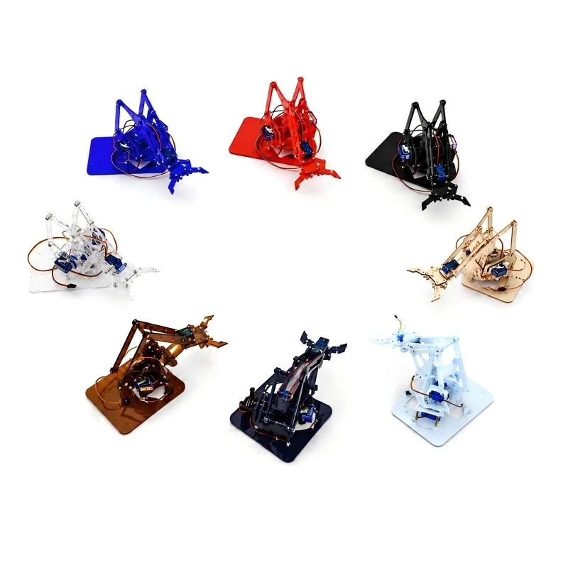 Full Set SG90 MG90 4 DOF Unassembly Acrylic Mechanical Arm with Manipulator Claw For Arduino Robot Programmable Learning DIY Kit
Full Set SG90 MG90 4 DOF Unassembly Acrylic Mechanical Arm with Manipulator Claw For Arduino Robot Programmable Learning DIY Kit