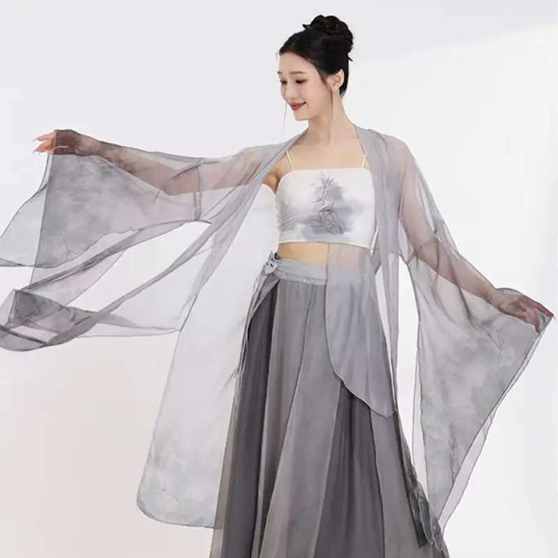 New Classical Dance Costumes, Performance Training Clothes, Ancient Style Elegant Body Charm, Gauze Clothes, Ink Printed
New Classical Dance Costumes, Performance Training Clothes, Ancient Style Elegant Body Charm, Gauze Clothes, Ink Printed
