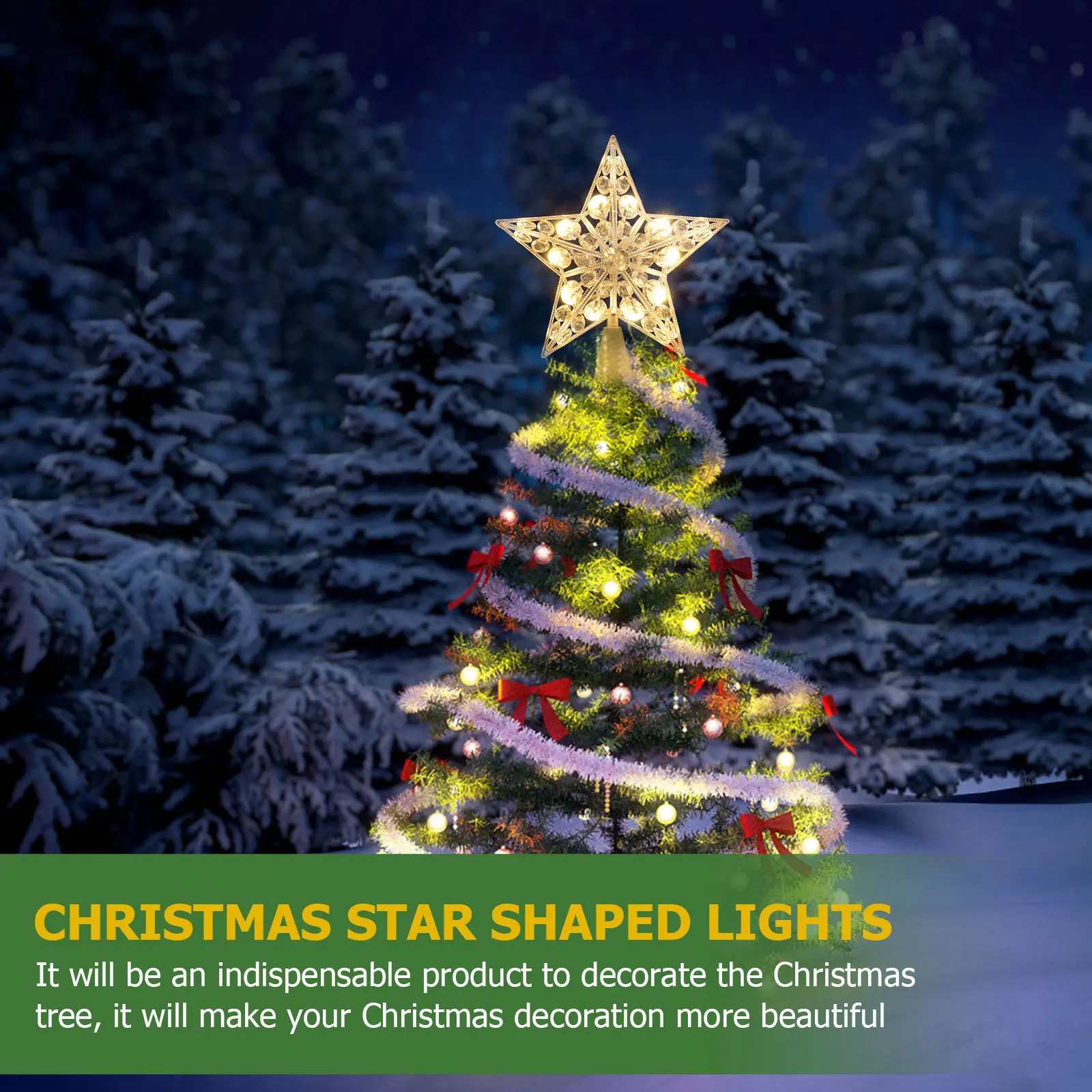 1Pcs Star Shaped Christmas Tree Topper Dazzling Eye-Catching Decorative Light Festive Atmosphere Treetop Supply
1Pcs Star Shaped Christmas Tree Topper Dazzling Eye-Catching Decorative Light Festive Atmosphere Treetop Supply