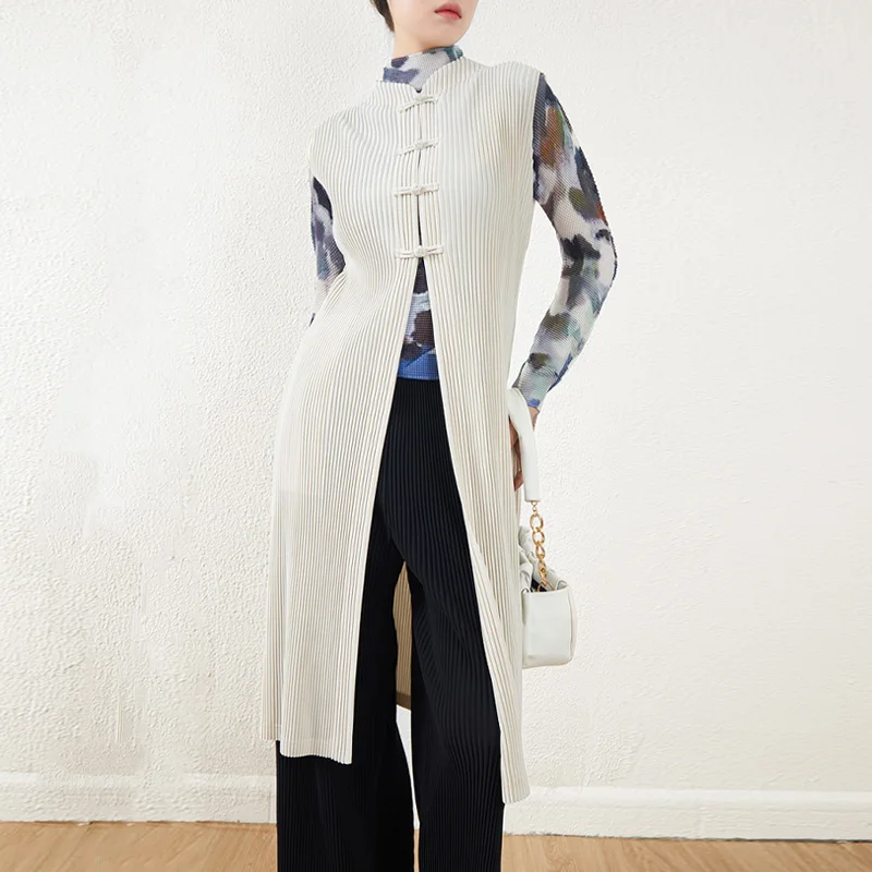 In-Stock Items Miyake Pleated Chinese Style Long Vest Jacket Versatile Women's Long Vest Long Coat for Women
In-Stock Items Miyake Pleated Chinese Style Long Vest Jacket Versatile Women's Long Vest Long Coat for Women