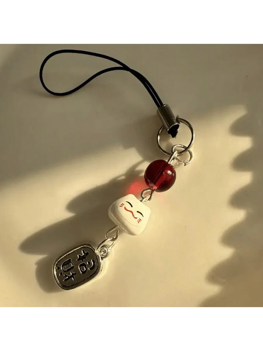 Maneki Neko Phone Charm With Red Bead Traditional Feng Shui Lanyard Auspicious Japanese Amulet Pendant
Maneki Neko Phone Charm With Red Bead Traditional Feng Shui Lanyard Auspicious Japanese Amulet Pendant