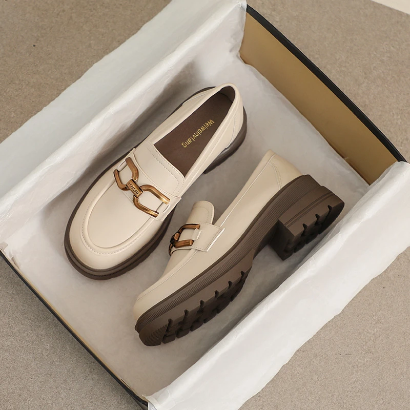 Women Platform Loafers New Arrival For Spring Autumn Slip On Retro British Style Leather Shoes Chunky Heel Soft Sole Elegant
Women Platform Loafers New Arrival For Spring Autumn Slip On Retro British Style Leather Shoes Chunky Heel Soft Sole Elegant