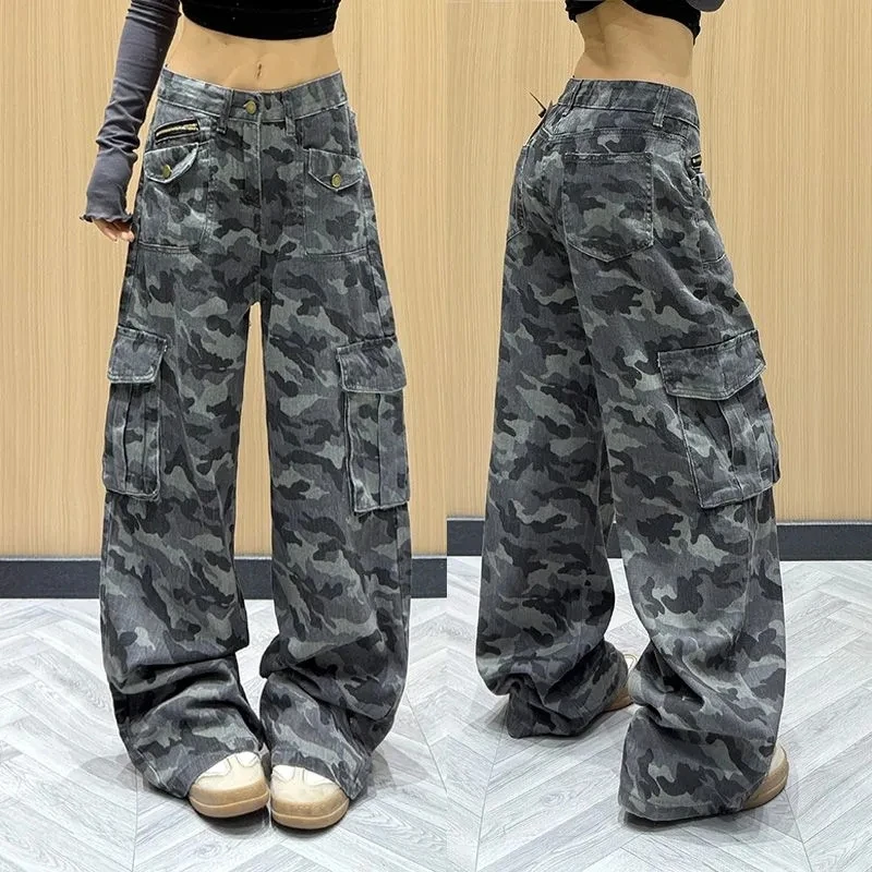 Retro Camouflage Work Pants Women's Spring Autumn Loose Slimming Floor-Length Trousers Multiple Pockets Ladies Casual Workwear
Retro Camouflage Work Pants Women's Spring Autumn Loose Slimming Floor-Length Trousers Multiple Pockets Ladies Casual Workwear