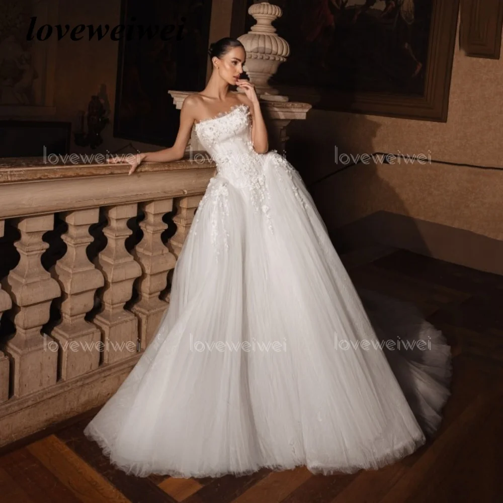 Классическое свадебное платье трапециевидной формы из тюля с аппликацией по индивидуальному заказу, тюлевые платья невесты без бретелек, свадебные бальные платья, Vestidos De Novia
Классическое свадебное платье трапециевидной формы из тюля с аппликацией по индивидуальному заказу, тюлевые платья невесты без бретелек, свадебные бальные платья, Vestidos De Novia