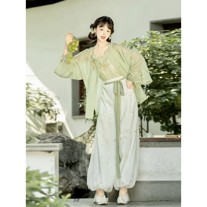 Song Style Round Neck Shirt Lantern Pants Improved Hanfu Spring Summer Daily Set
Song Style Round Neck Shirt Lantern Pants Improved Hanfu Spring Summer Daily Set