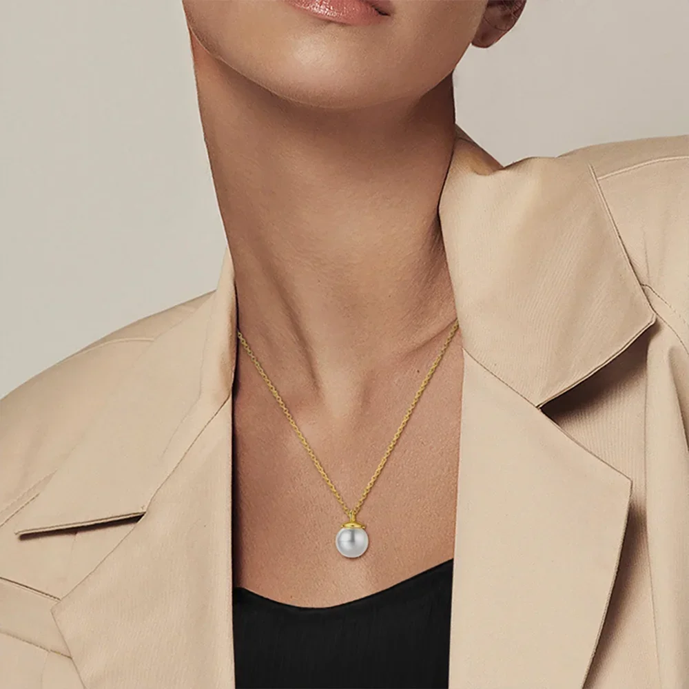 925 Silver Pearl Pendant Necklace Simple Elegant for Women Gold Necklace Fit Daily Wear Wedding Trendy Jewelry
925 Silver Pearl Pendant Necklace Simple Elegant for Women Gold Necklace Fit Daily Wear Wedding Trendy Jewelry