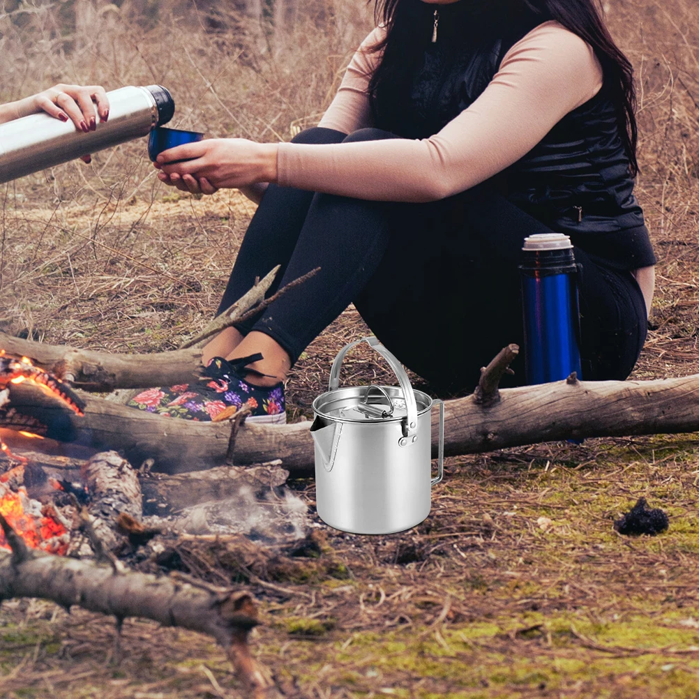 Stainless Steel Water Portable Camping Kettle Large Capacity Outdoor Tea Pot For Hiking Boiling Heating Kettle
Stainless Steel Water Portable Camping Kettle Large Capacity Outdoor Tea Pot For Hiking Boiling Heating Kettle